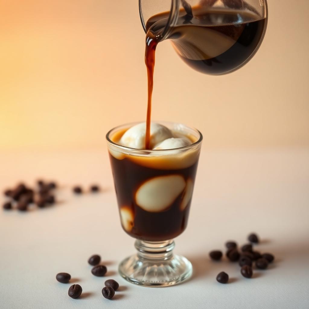 Affogato being poured